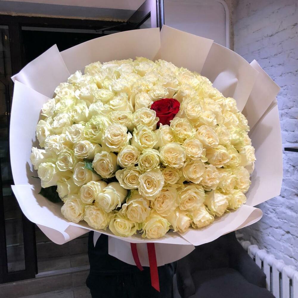 101 белая роза